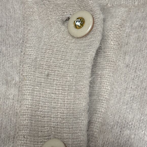 RARE BELLDINI Fluffy Fuzzy Vintage Angora Light Pink Cardigan Sweater Sz M Flaw - Picture 4 of 14
